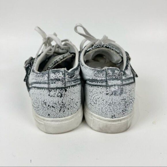 The Kooples Sport Distressed Cracked Leather Low Top Trainer Sneakers Sz 37 - Picture 5 of 10